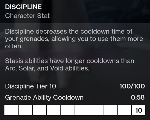 Discipline Stat Destiny 2 D2