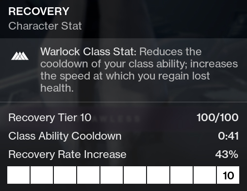 Recovery Stat Destiny 2 D2