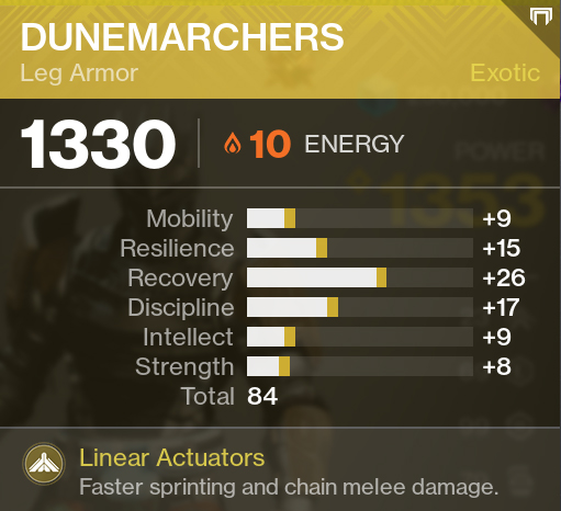 Dunemarchers PVP Exotic Leg Destiny 2