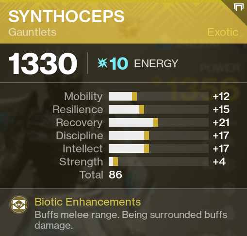 Synthoceps Information PVP Exotic Arms Destiny 2