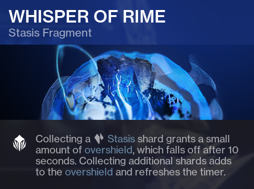 Whisper of Rime Stasis Fragment Destiny 2 D2