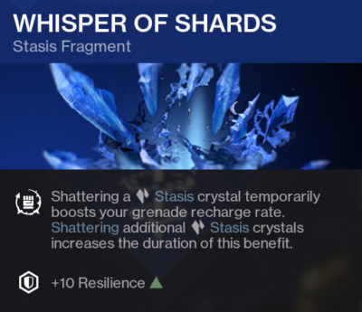 Whisper of Shards Stasis Fragment Destiny 2 D2