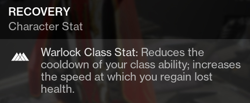 Recovery Destiny 2 D2 warlock class stat
