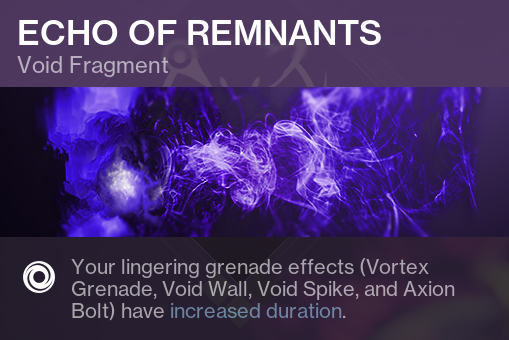 Echo of Remnants warlock void fragment destiny2 info