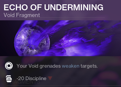 Echo of Undermining warlock void fragment destiny2 info