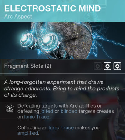 Electrostatic mind arc aspect destiny2