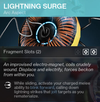 Lightning surge arc aspect destiny2